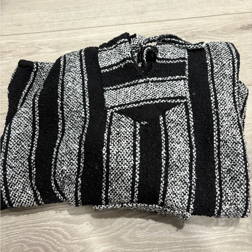 Black and White Striped Men's Sweater